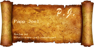Papp Joel névjegykártya