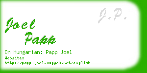 joel papp business card